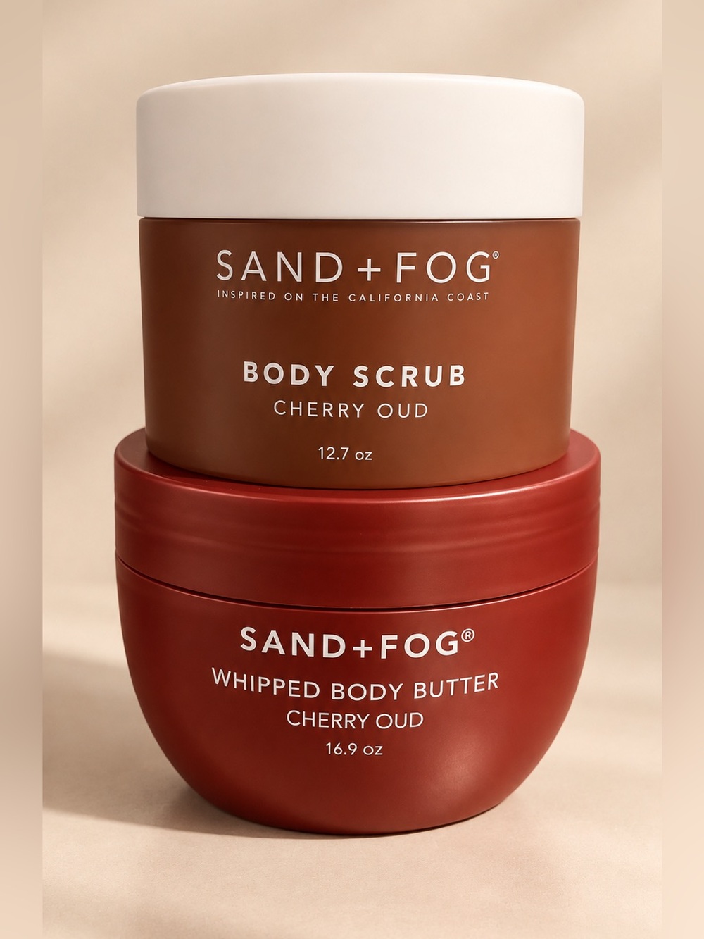 Sand + fog Cherry Oud Body Scrub & Whipped Body Butter